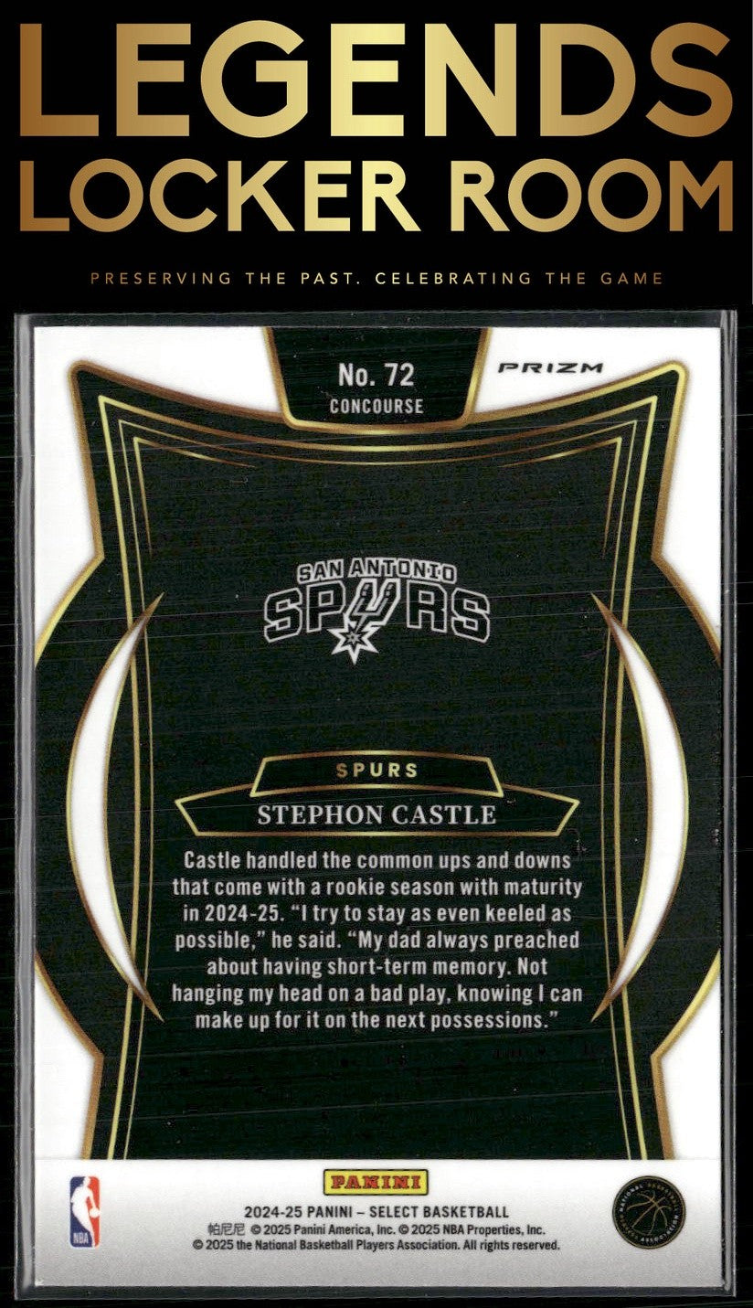 2024-25 Panini Select #72 Stephon Castle Orange Tectonic Prizm
