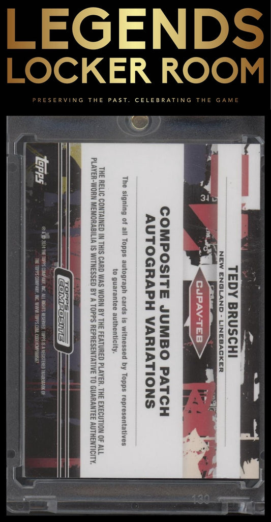2023 Topps Composite Tedy Bruschi Composite Jumbo Patch Autographs Vertical /99