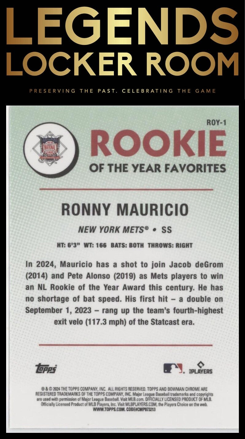 2024 Bowman #ROY-1 Ronny Mauricio Rookie of the Year Favorites
