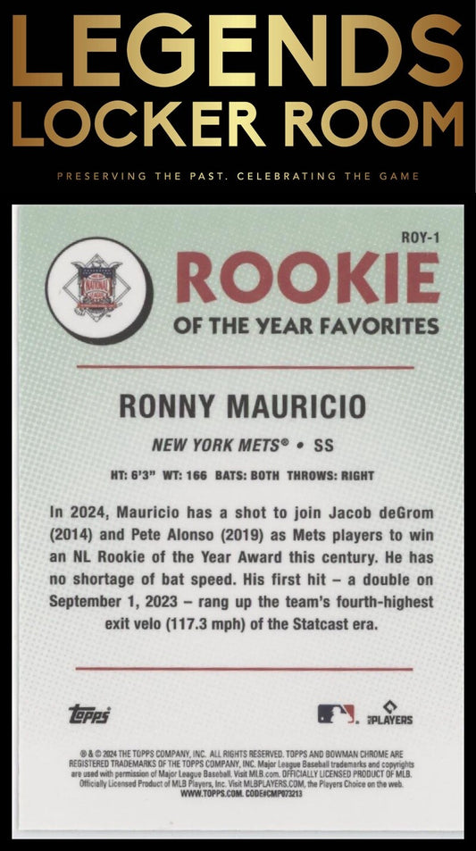 2024 Bowman #ROY-1 Ronny Mauricio Rookie of the Year Favorites
