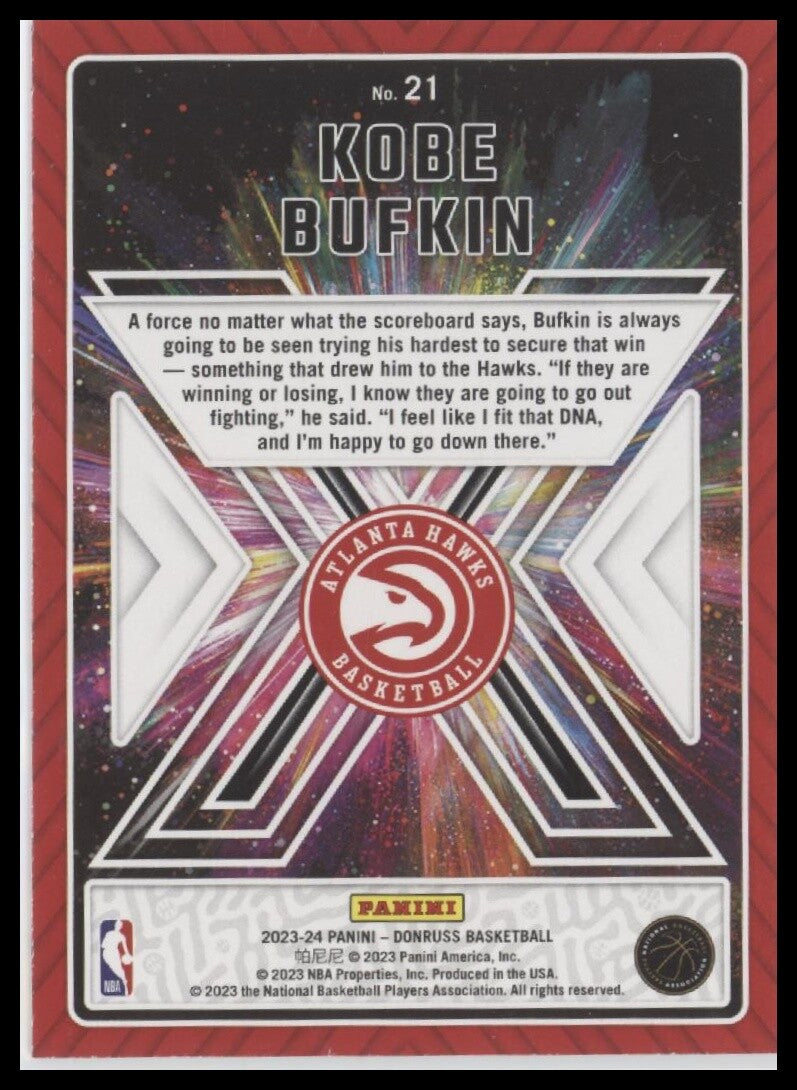 2023-24 Donruss #21 Kobe Bufkin Great X-Pectations