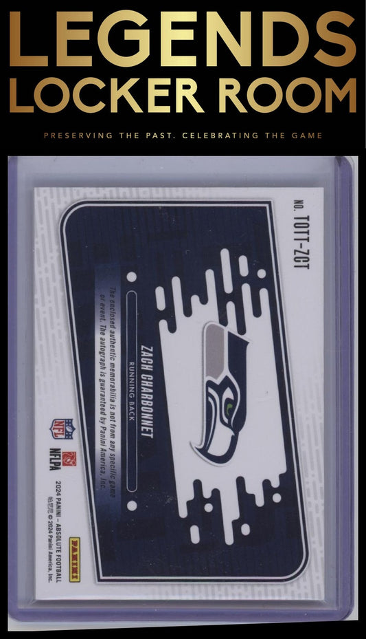 2024 Panini Absolute Zach Charbonnet Tools of the Trade Triple Autos #/99