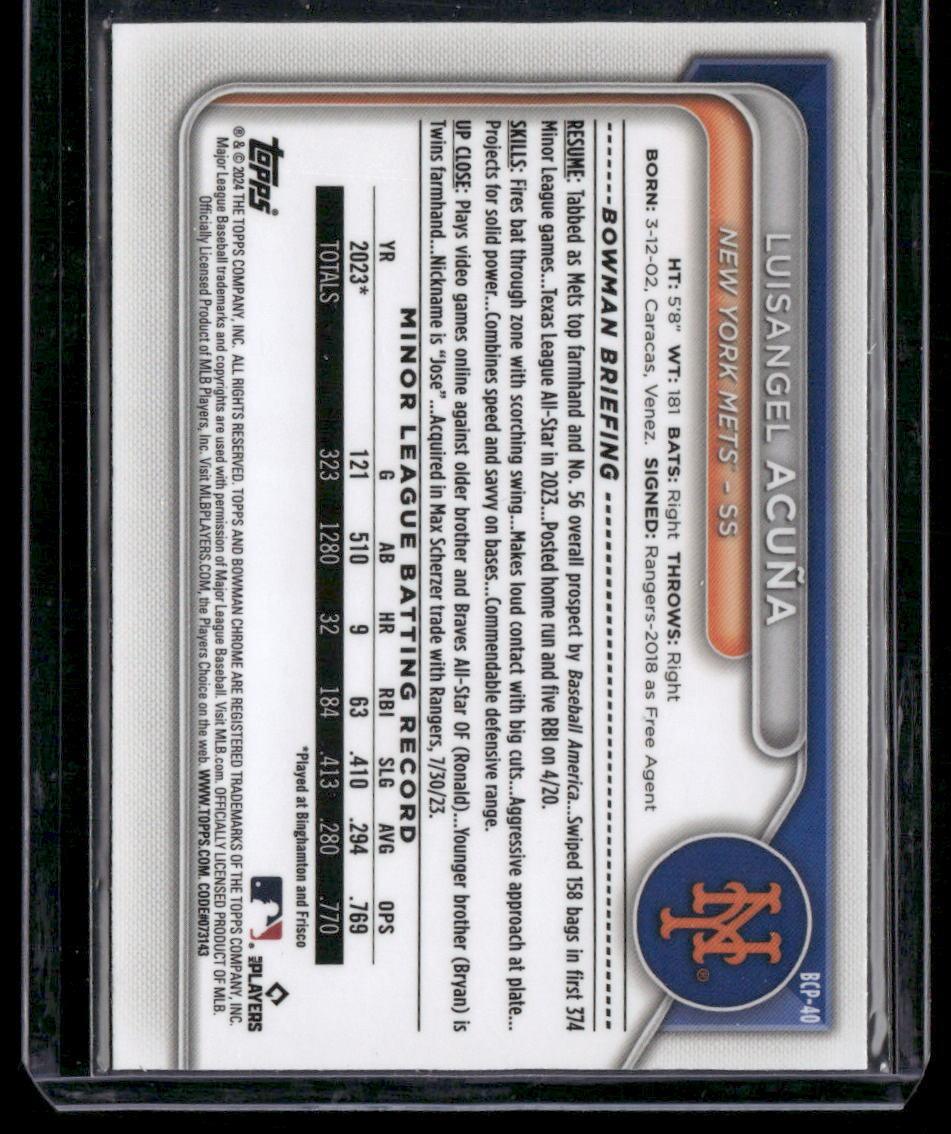 2024 Bowman Sapphire Edition #BCP-40 Luisangel Acuña