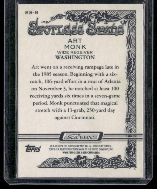 2023 Topps Composite #SS-8 Art Monk Spotless Spans