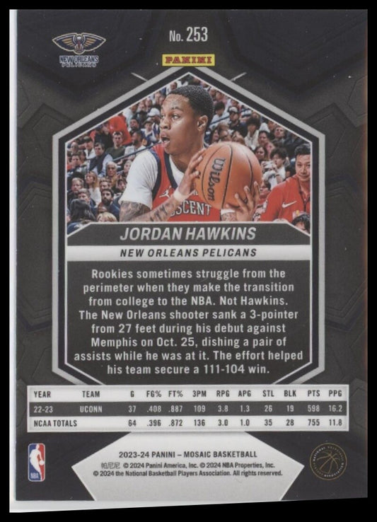 2023-24 Panini Mosaic #253 Jordan Hawkins NBA Debut