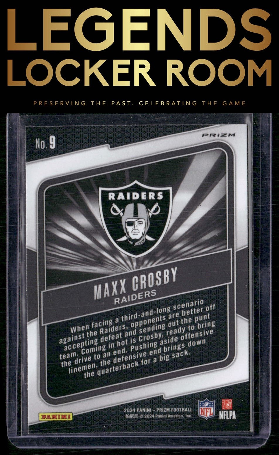 2024 Panini Prizm #9 Maxx Crosby Hype Silver Prizm