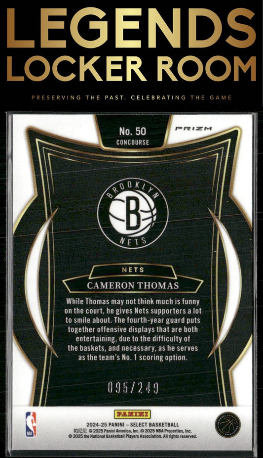 2024-25 Panini Select #50 Cameron Thomas Blue Scope Prizm #/249