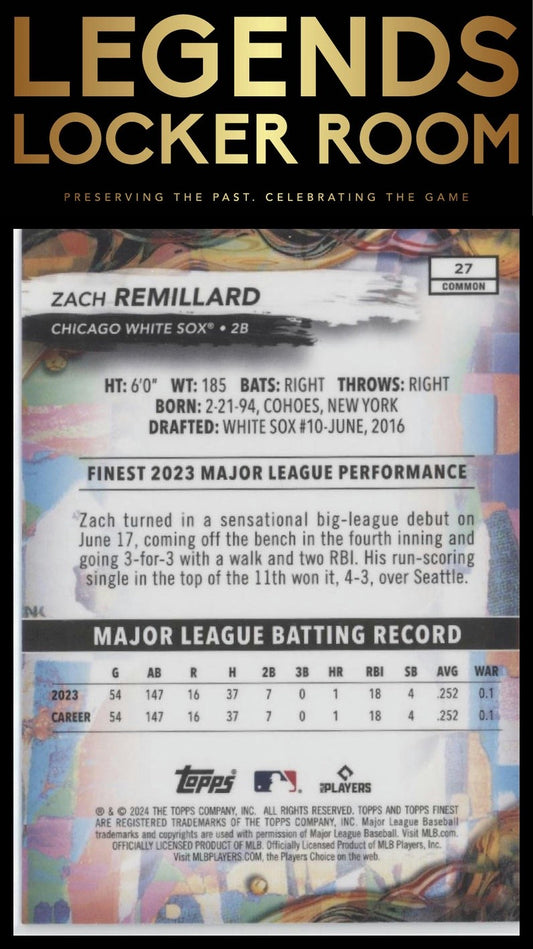 2024 Finest #27 Zach Remillard
