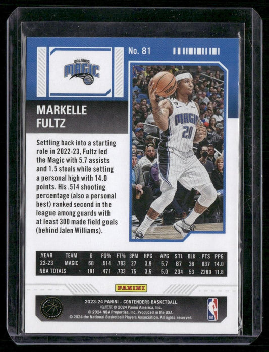 2023-24 Panini Contenders #81 Markelle Fultz Season Ticket Retail