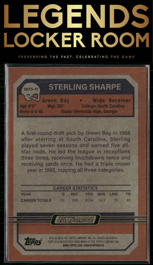 2023 Topps Composite #1973-11 Sterling Sharpe 1973 Topps Football