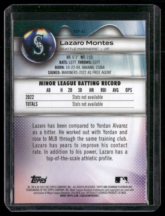 2023 Bowman Platinum #TOP-42 Lazaro Montes Top Prospects