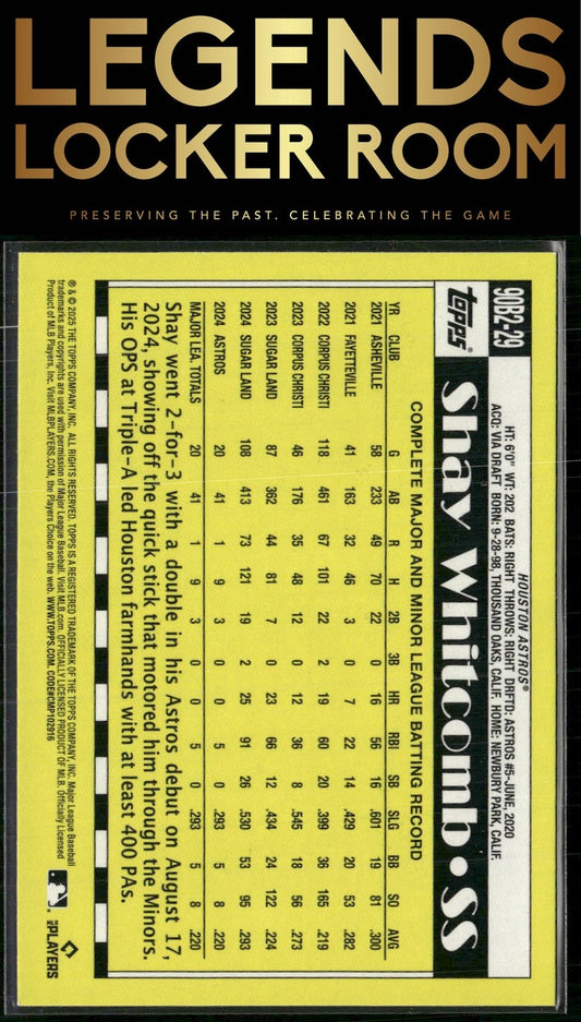 2025 Topps Shay Whitcomb 1990 Topps Baseball 35th Anniversary