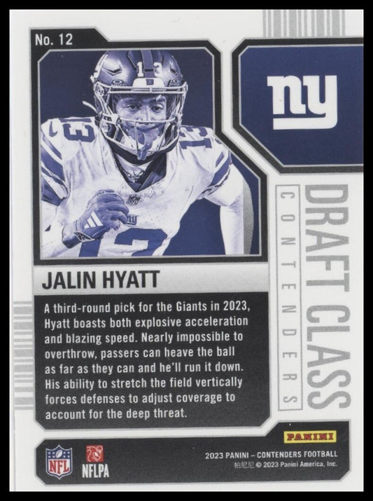 2023 Panini Contenders #12 Jalin Hyatt Draft Class Contenders Red