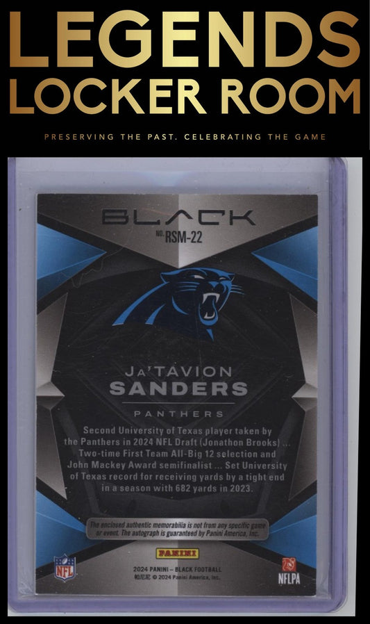 2024 Panini Black Ja'Tavion Sanders Rookie Signature Materials Royal #/75