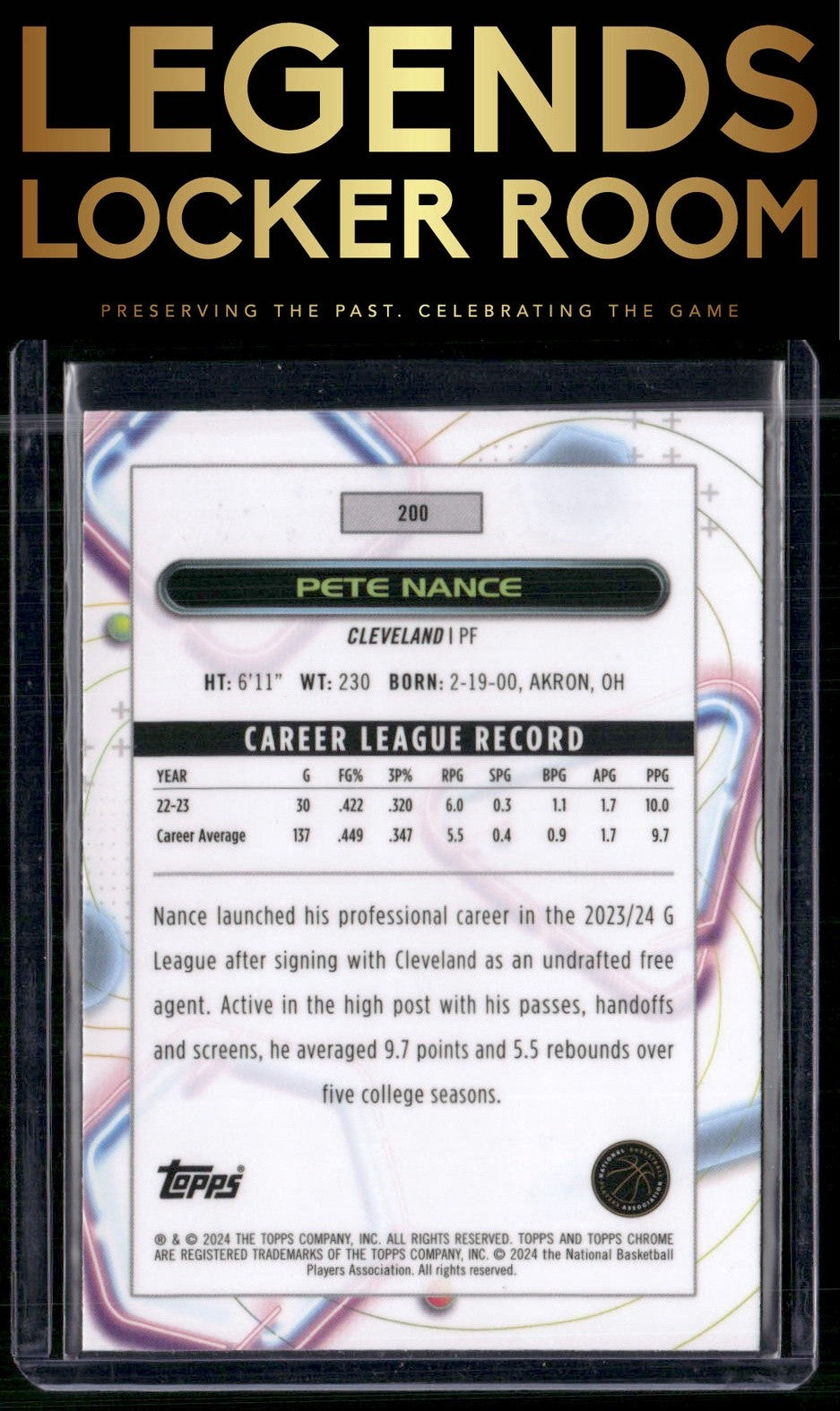 2023-24 Topps Chrome Cosmic #200 Pete Nance