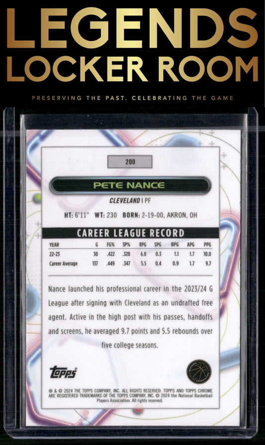2023-24 Topps Chrome Cosmic #200 Pete Nance