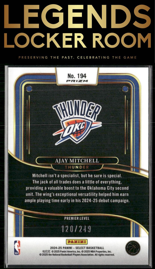 2024-25 Panini Select #194 Ajay Mitchell Red Scope Prizm #/249