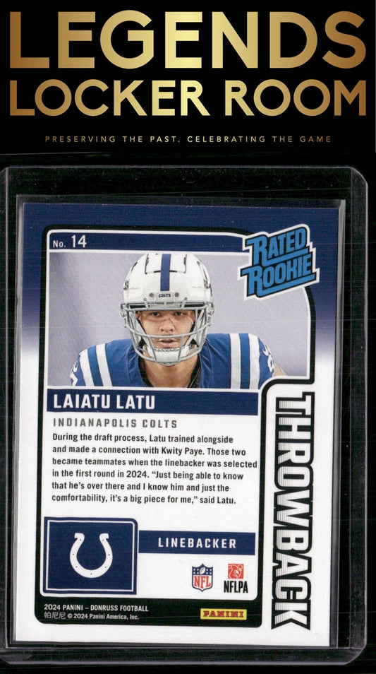 2024 Donruss #14 Laiatu Latu Rated Rookies Throwback