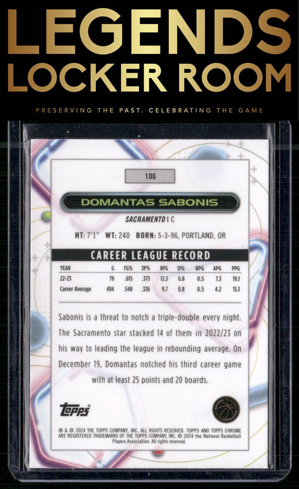 2023-24 Topps Chrome Cosmic #106 Domantas Sabonis