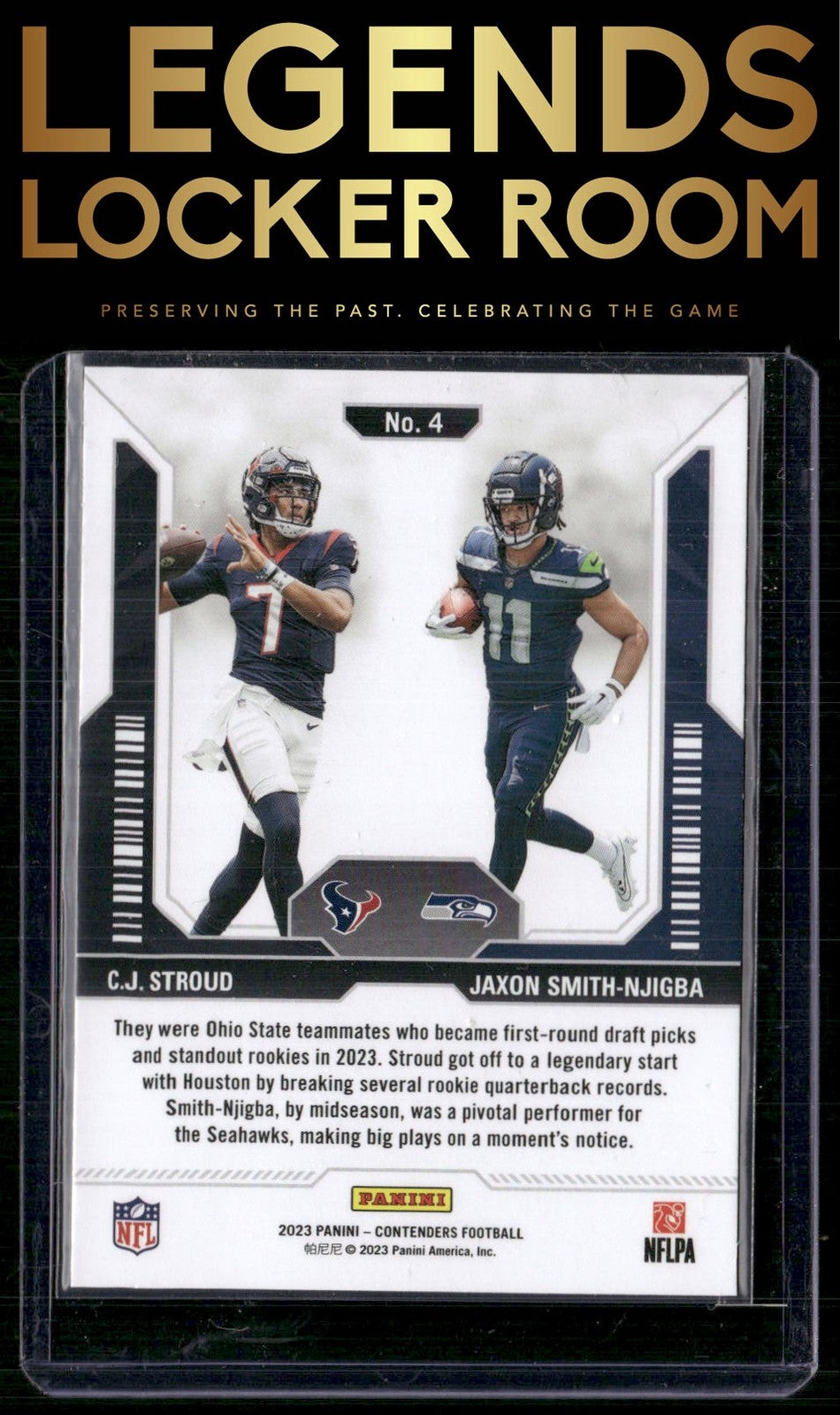 2023 Panini Contenders #4 C.J. Stroud / Jaxon Smith-Njigba Round Numbers