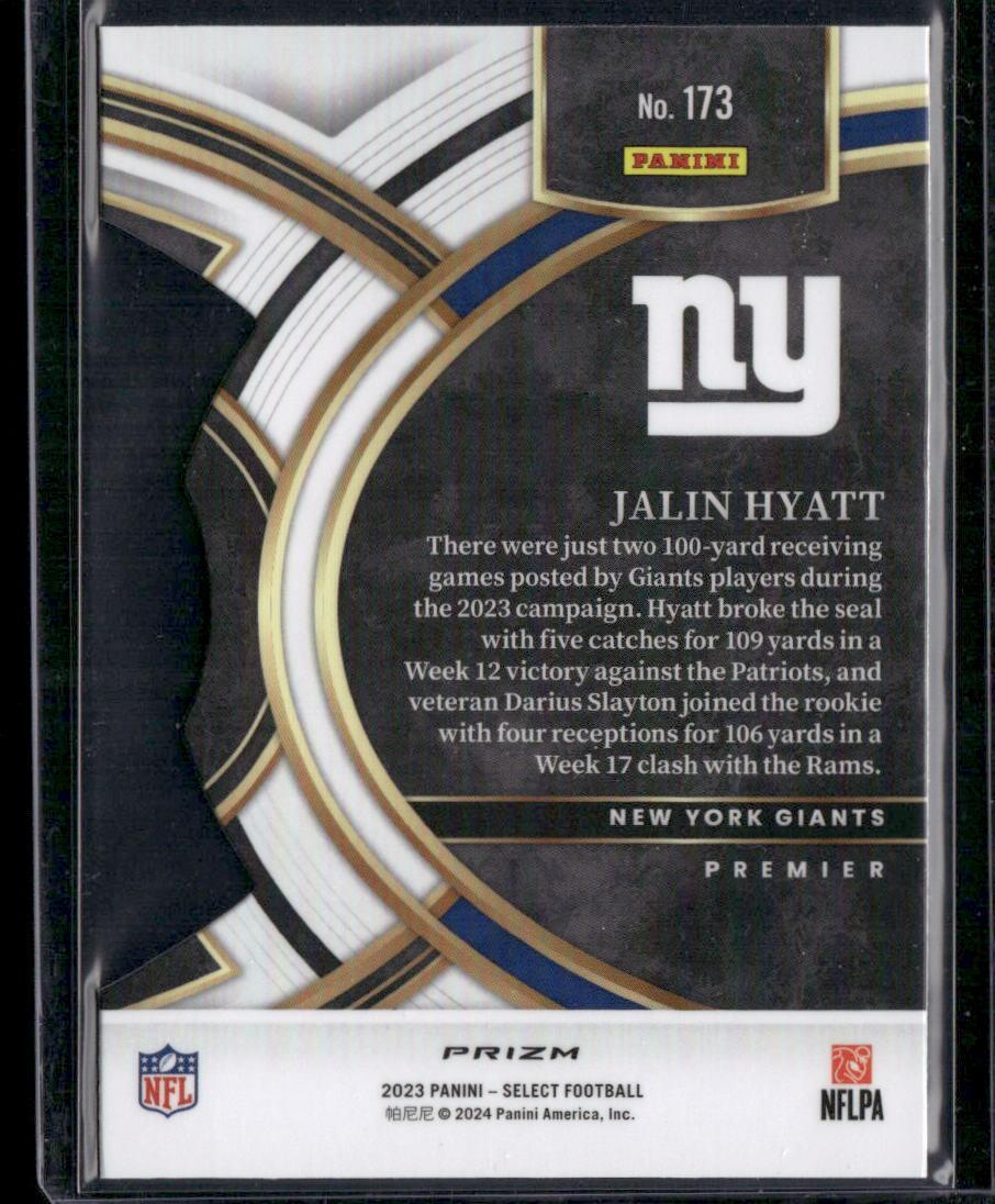2023 Panini Select #173 Jalin Hyatt Silver Prizms Die Cuts