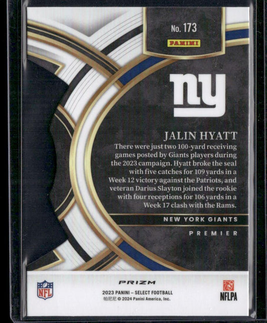 2023 Panini Select #173 Jalin Hyatt Silver Prizms Die Cuts