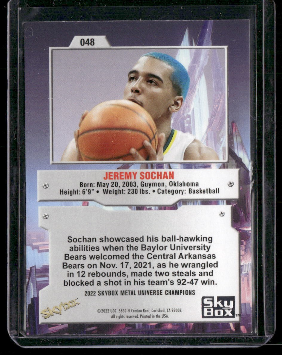 2022 SkyBox Metal Universe Champions #048 Jeremy Sochan