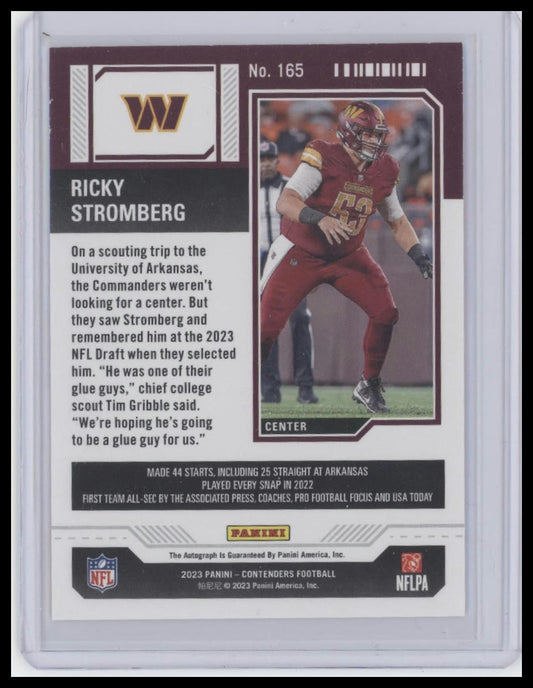 2023 Panini Contenders #165 Ricky Stromberg Autograph