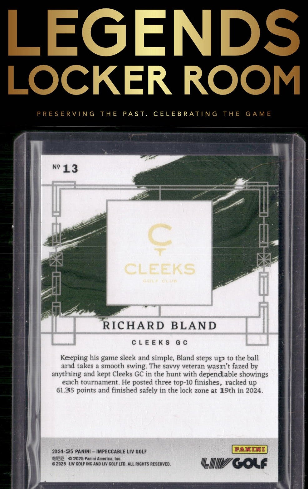 2024 Panini Impeccable LIV #13 Richard Bland Blue #/18