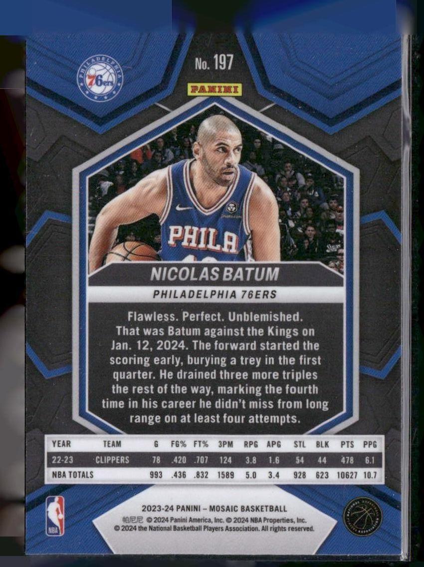 2023-24 Panini Mosaic #197 Nicolas Batum