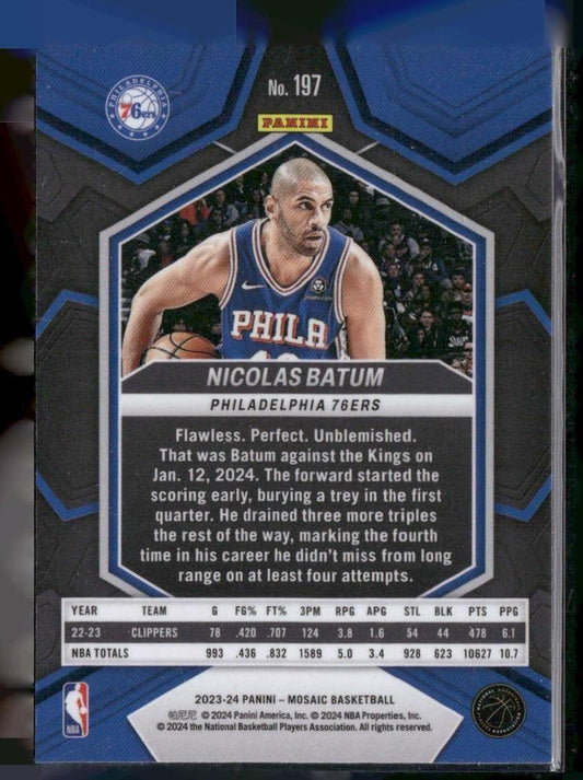 2023-24 Panini Mosaic #197 Nicolas Batum