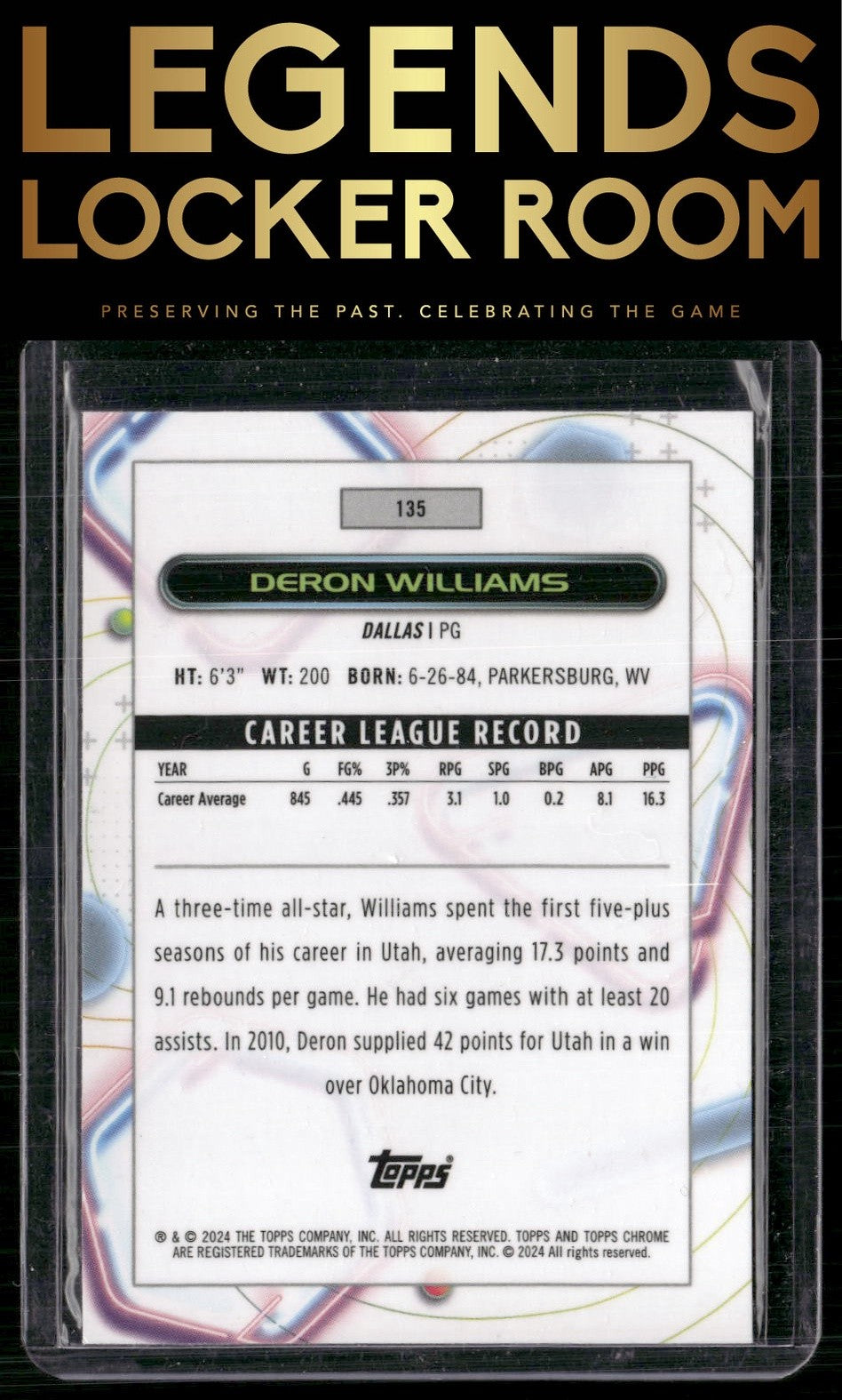 2023-24 Topps Chrome Cosmic #135 Deron Williams Nucleus Refractors