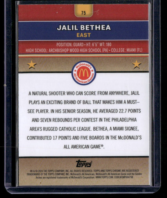 2024 Topps Chrome McDonald's All-American #75 Jalil Bethea
