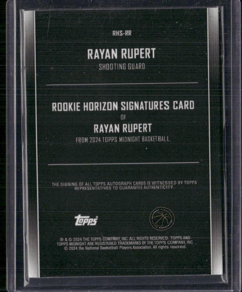 2023-24 Topps Midnight #RHS-RR Rayan Rupert Rookie Horizon Signatures /50