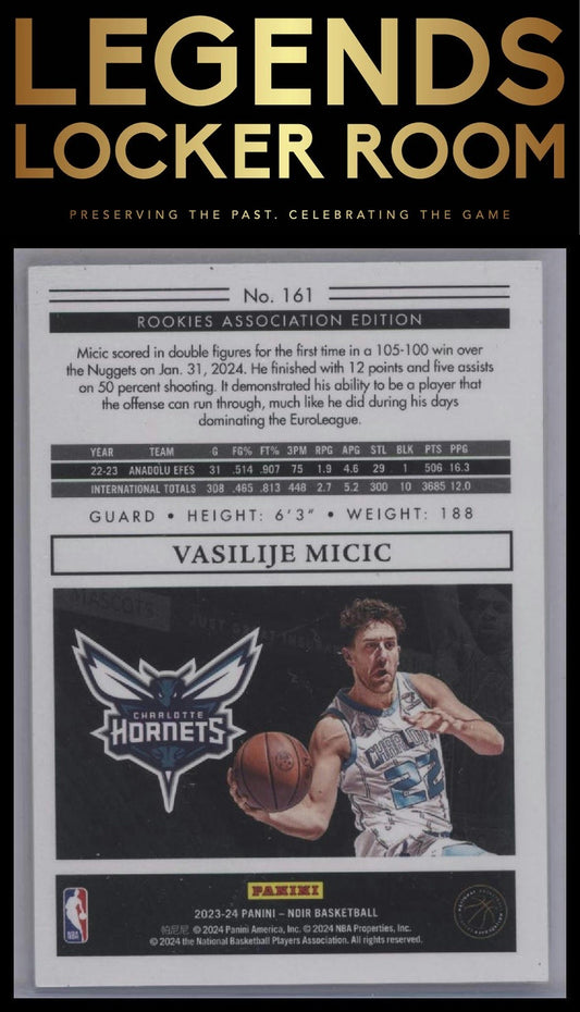 2023-24 Panini Noir #161 Vasilije Micic Gold #/10
