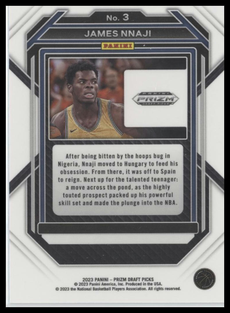 2023 Panini Prizm Draft Picks #3 James Nnaji