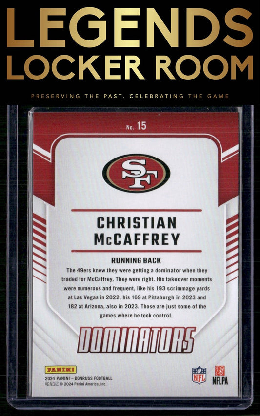 2024 Donruss #15 Christian McCaffrey Dominators