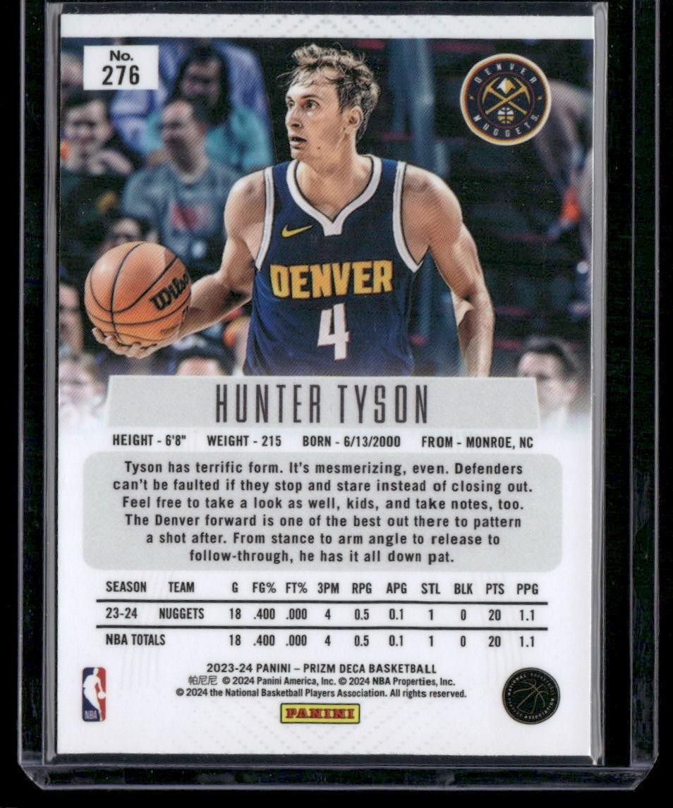 2023-24 Panini Prizm Deca #276 Hunter Tyson