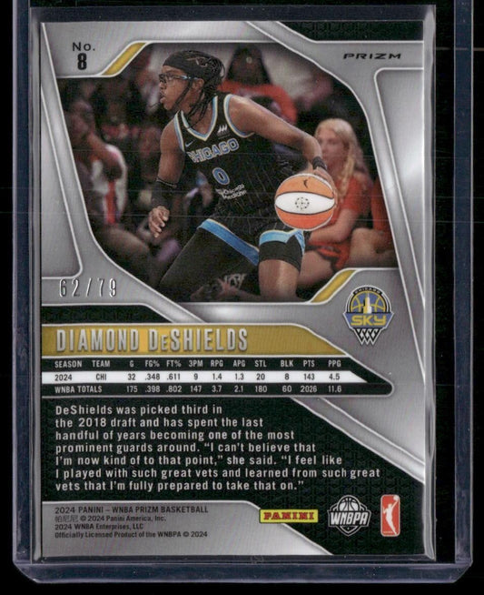 2024 Panini Prizm WNBA #8 Diamond DeShields Pink Velocity Prizms #/79