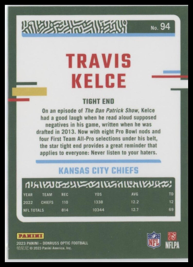 2023 Donruss Optic #94 Travis Kelce