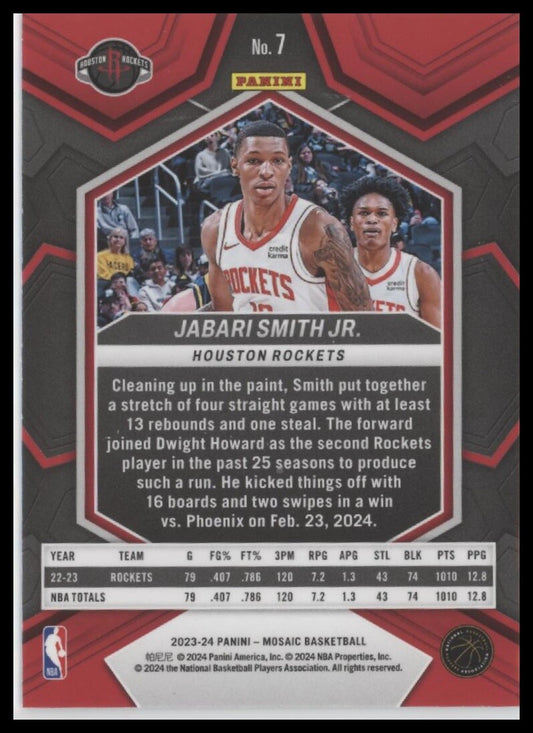 2023-24 Panini Mosaic #7 Jabari Smith Jr.