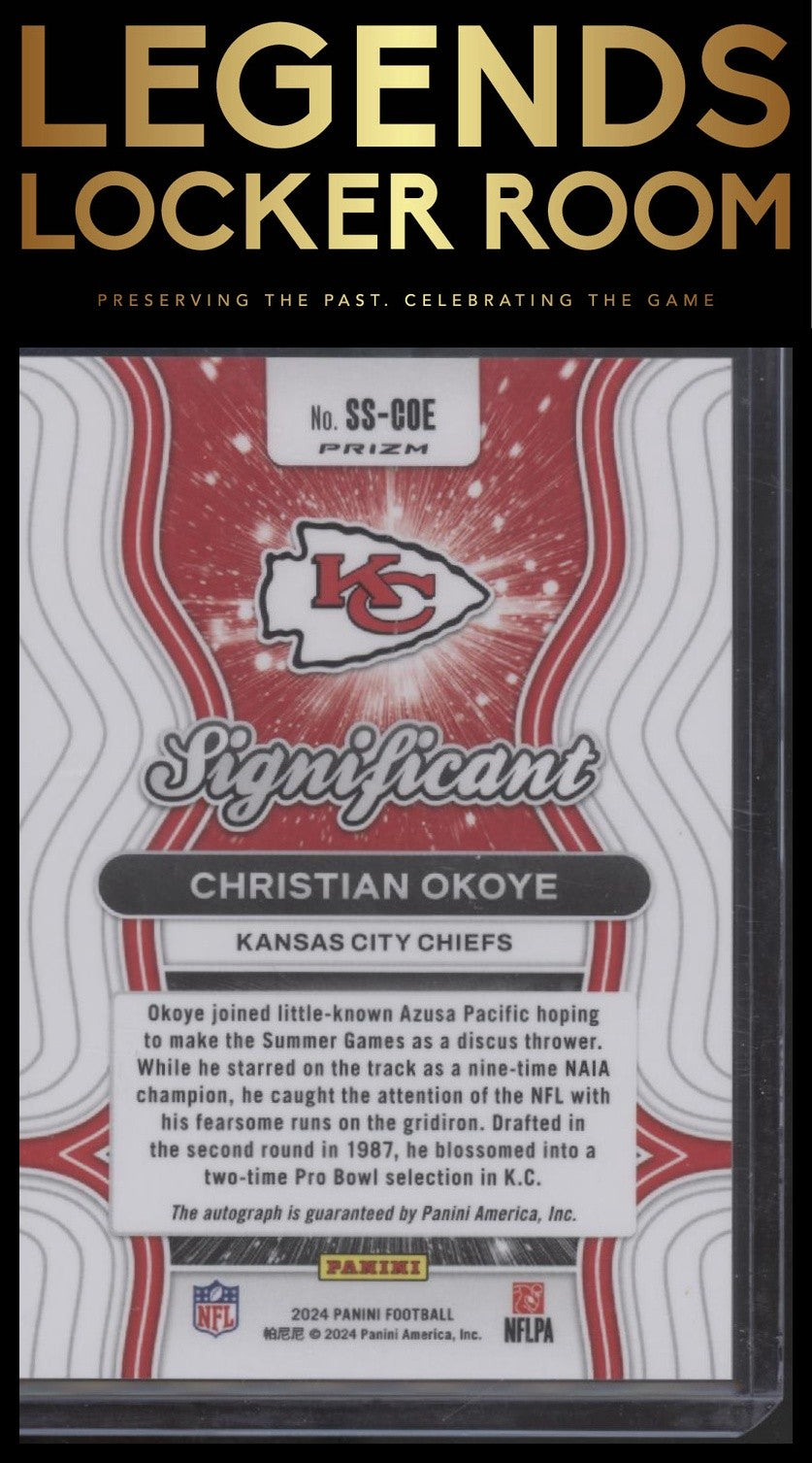 2024 Panini Prizm #SS-COE Christian Okoye Significant Signatures