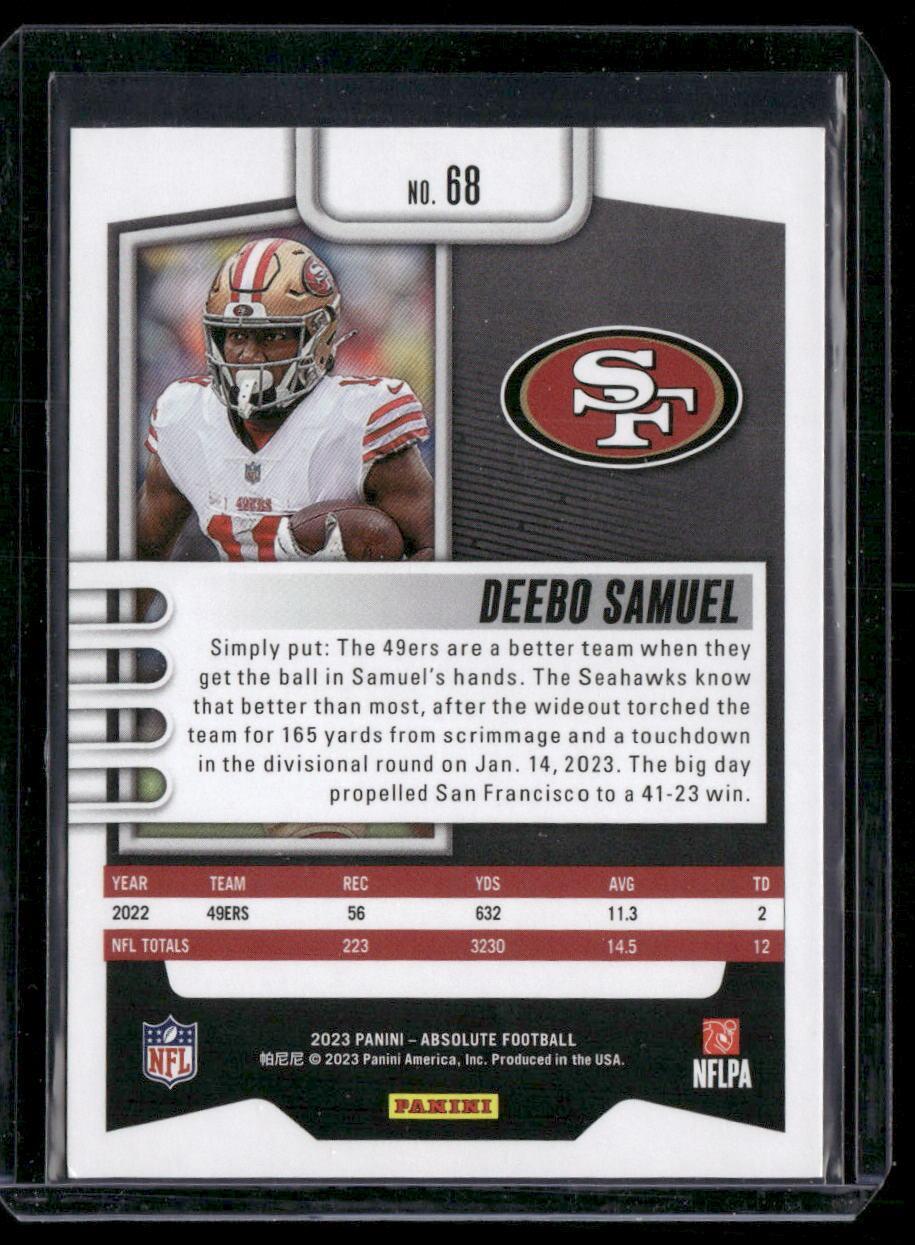 2023 Panini Absolute #68 Deebo Samuel Red