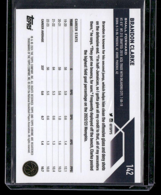2023-24 Topps Chrome #142 Brandon Clarke