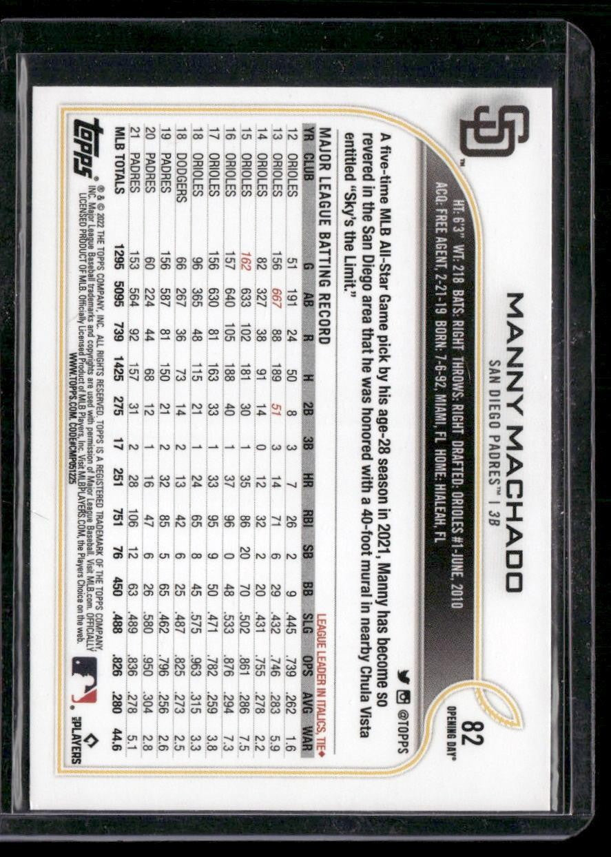 2022 Topps Opening Day #82 Manny Machado