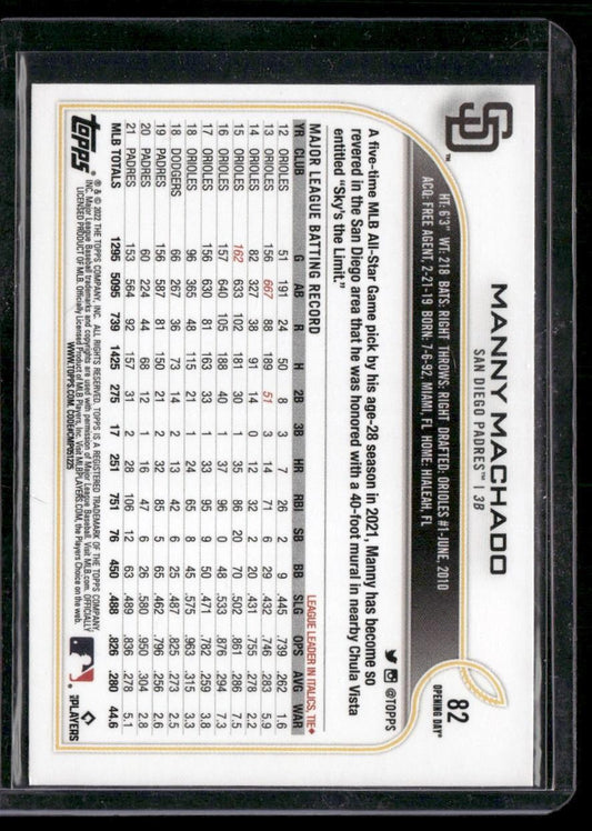 2022 Topps Opening Day #82 Manny Machado