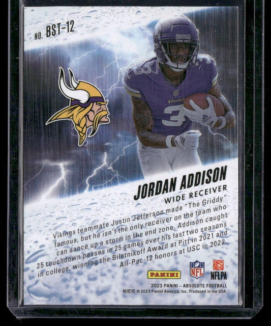 2023 Panini Absolute #BST-12 Jordan Addison By Storm