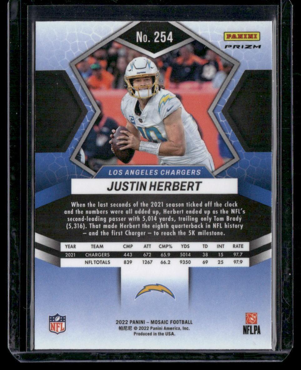 2022 Panini Mosaic #254 Justin Herbert Mosaic Reactive Orange