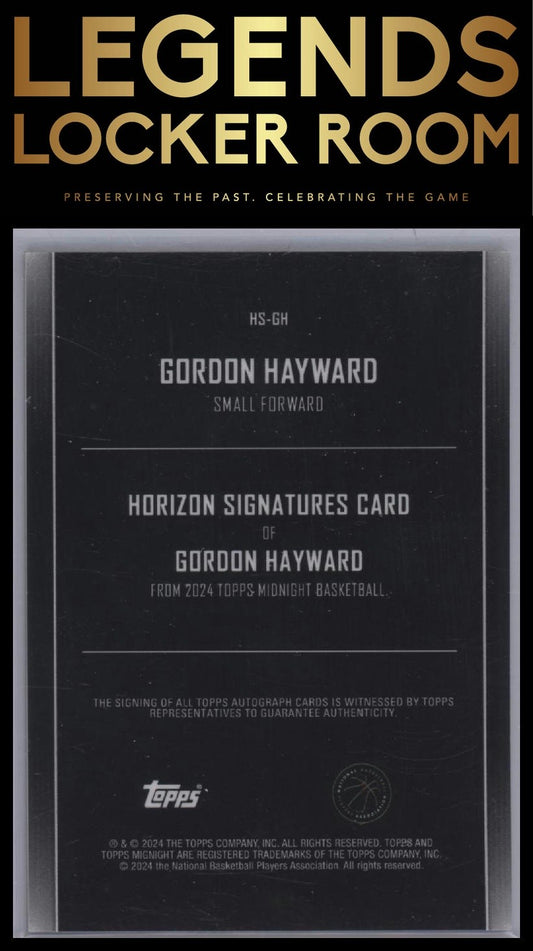 2023-24 Topps Midnight #HS-GH Gordon Hayward Horizon Signatures Twilight #/199