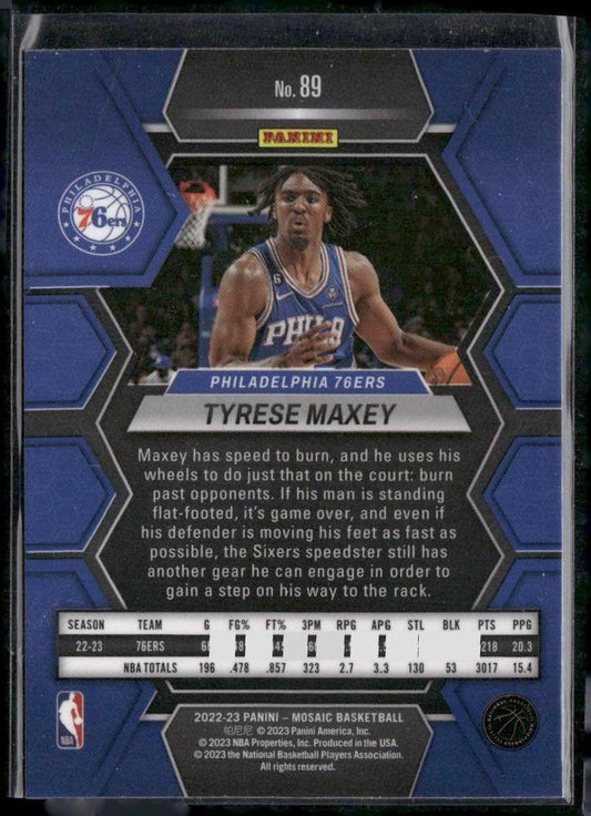 2022-23 Panini Mosaic #89 Tyrese Maxey